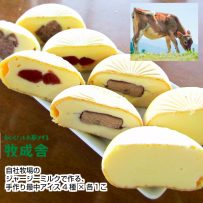自社牧場のｼﾞｬｰｼﾞｰﾐﾙｸで作る最中アイス4種セット（4個入り）の画像